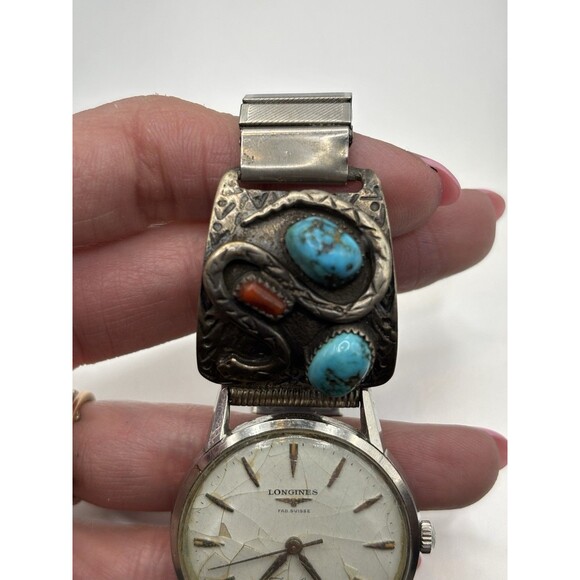 Vintage Longines Jamboree Watch Turquoise Cuff Southwestern Bracelet Unisex main image 8